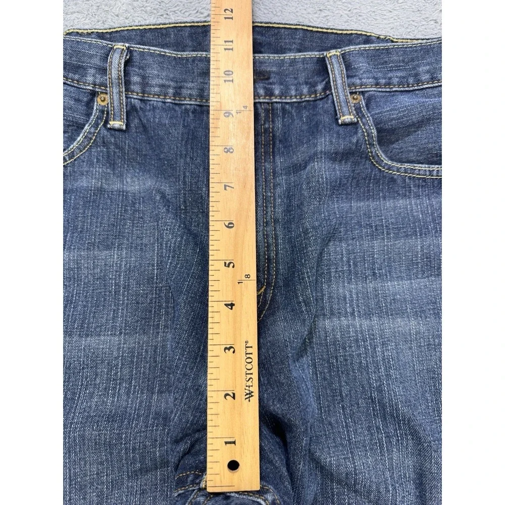 Levis‎ 569 Jeans Men 38x32 Blue Loose Baggy Straight Whisker Distress Dark Denim